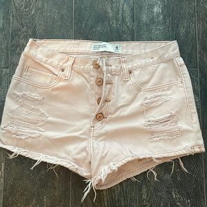Abercrombie & Fitch High Rise Pale Pink Shorts